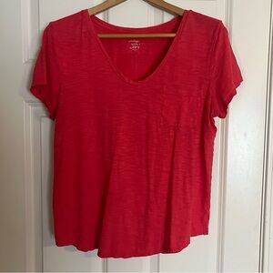 Loft Women's Pink V-Neck Top